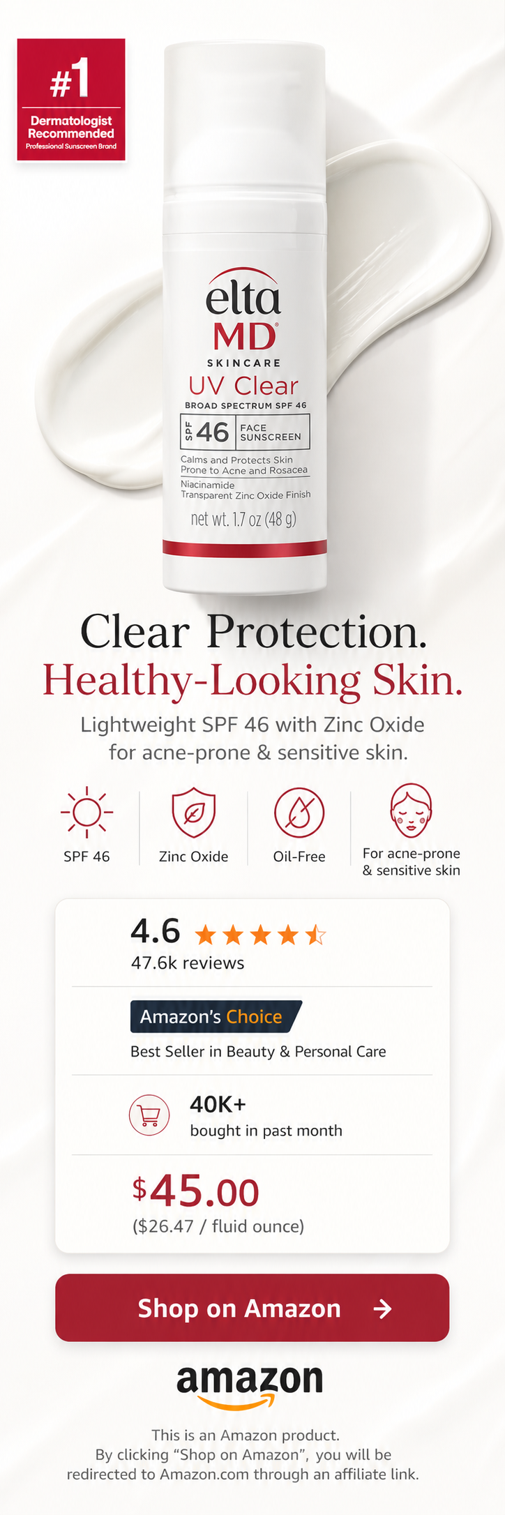 EltaMD UV Clear Face Sunscreen SPF 46 - Skyscraper