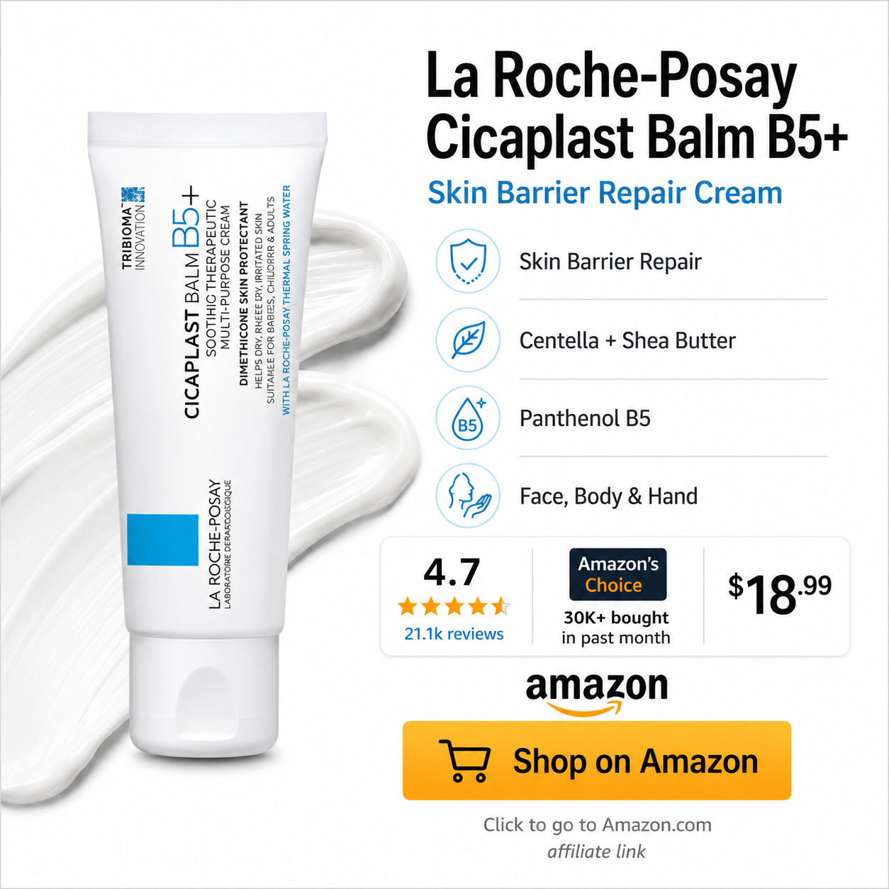 La Roche-Posay Cicaplast Balm B5 Skin Barrier Repair Cream - Square
