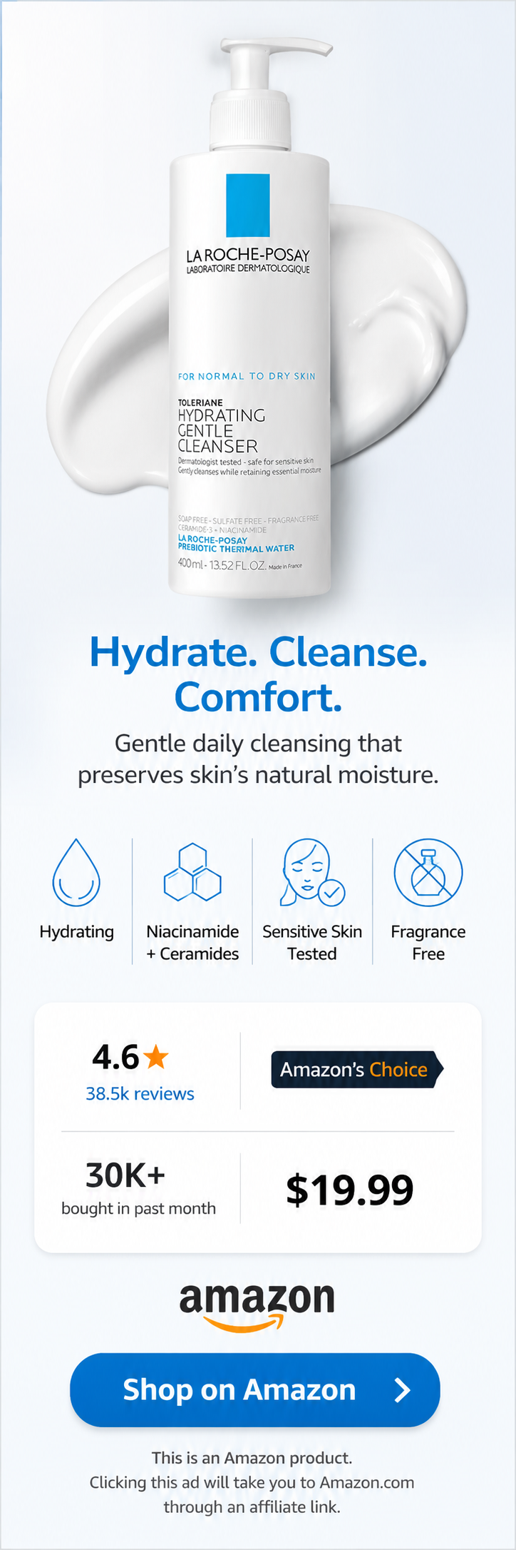 La Roche-Posay Toleriane Hydrating Gentle Face Cleanser - Skyscraper