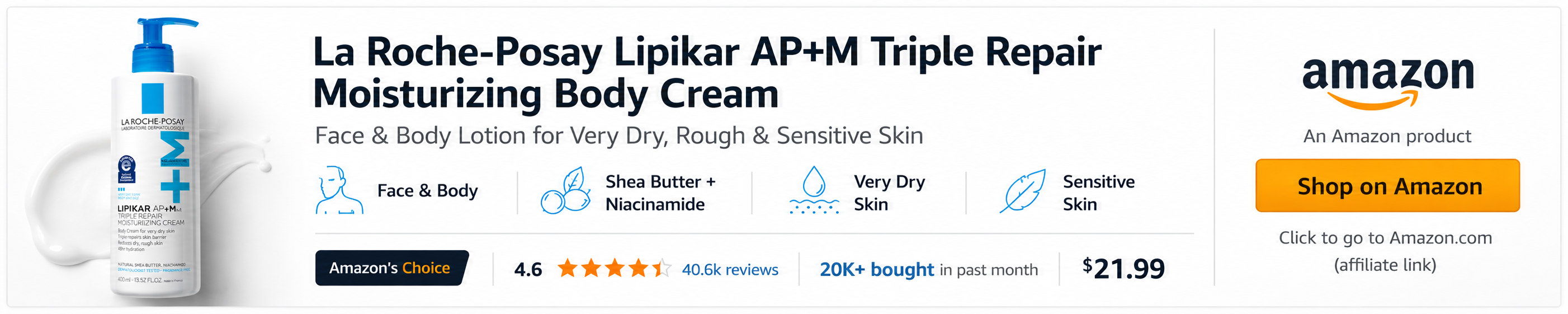 La Roche-Posay Lipikar AP+MAX Triple Repair Moisturizing Body Cream - Leaderboard